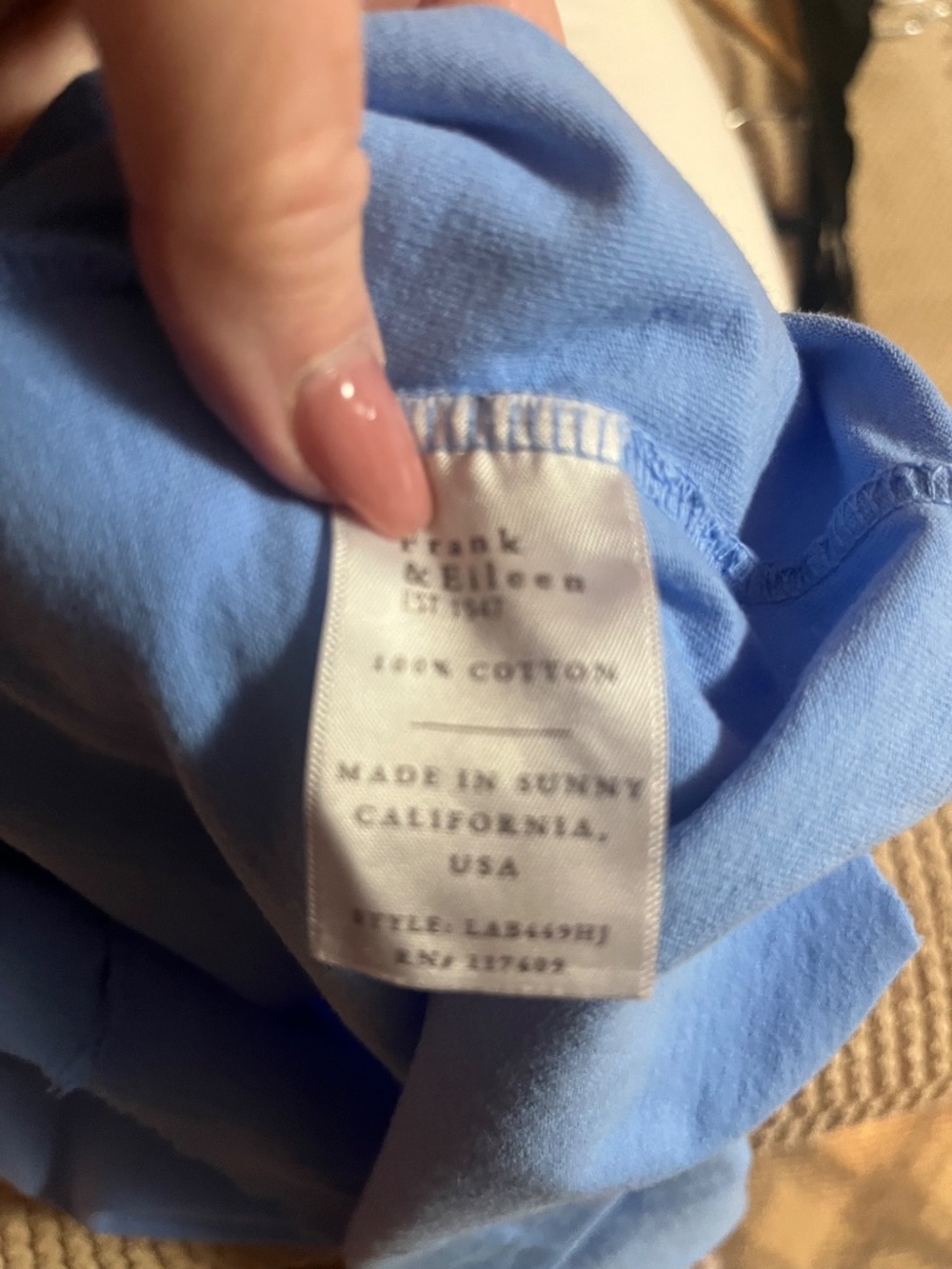 Frank & Eileen Blue Tunic Dress, L - Picture 3 of 3